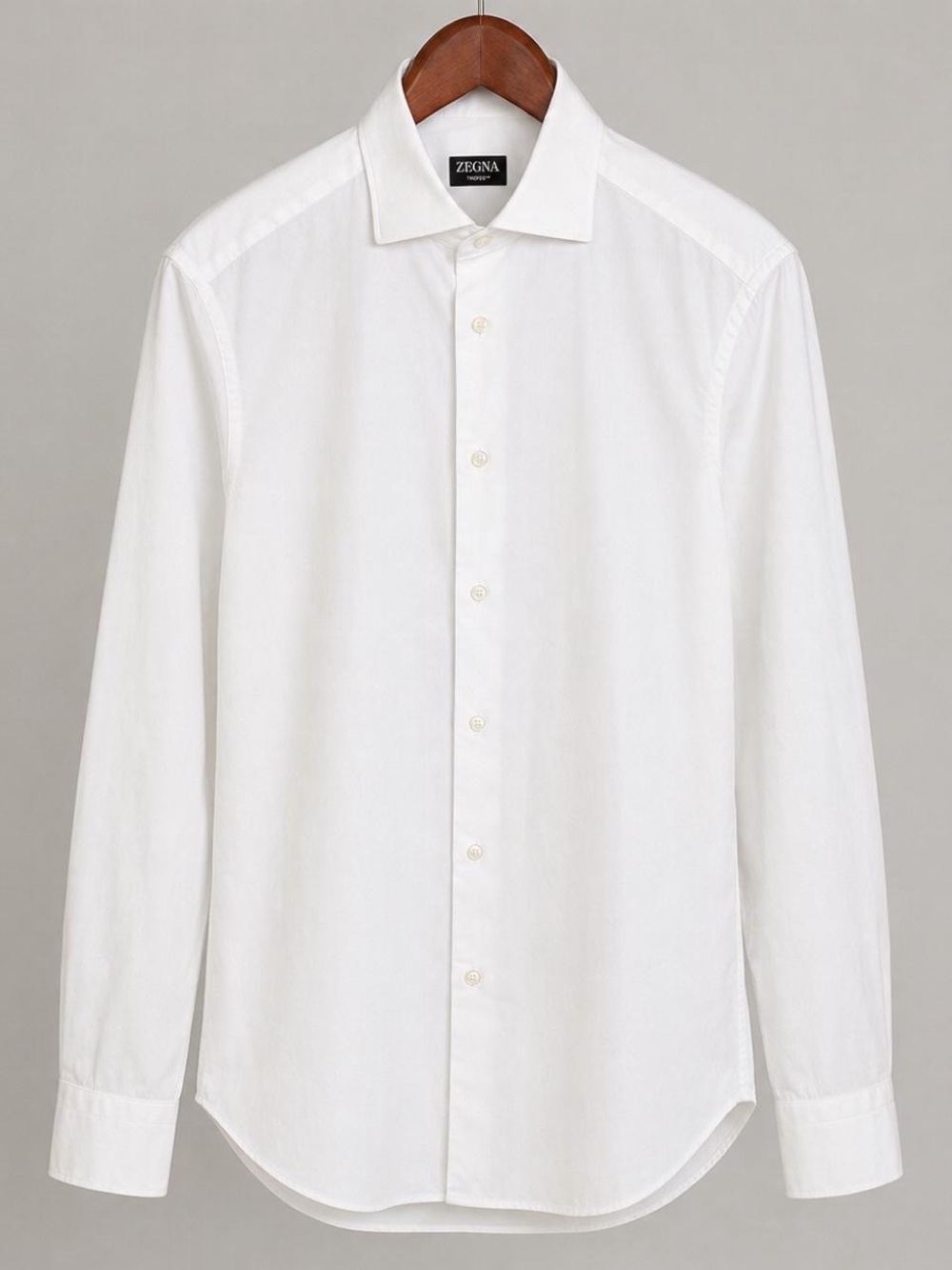 Zegna White Long-Sleeve Dress Shirt